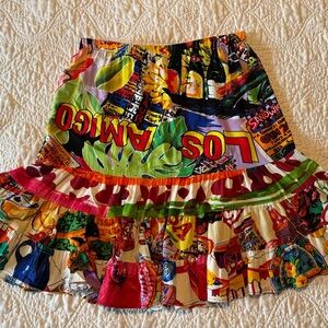Jams World Red Yellow Bubble Mini Skirt